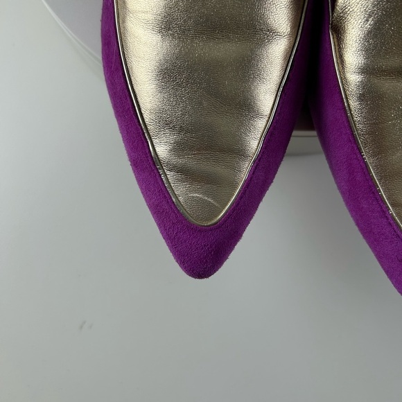 TED BAKER London Oleshky Magenta And Gold Pointy Toe Flats Size 9‎ - Picture 7 of 12